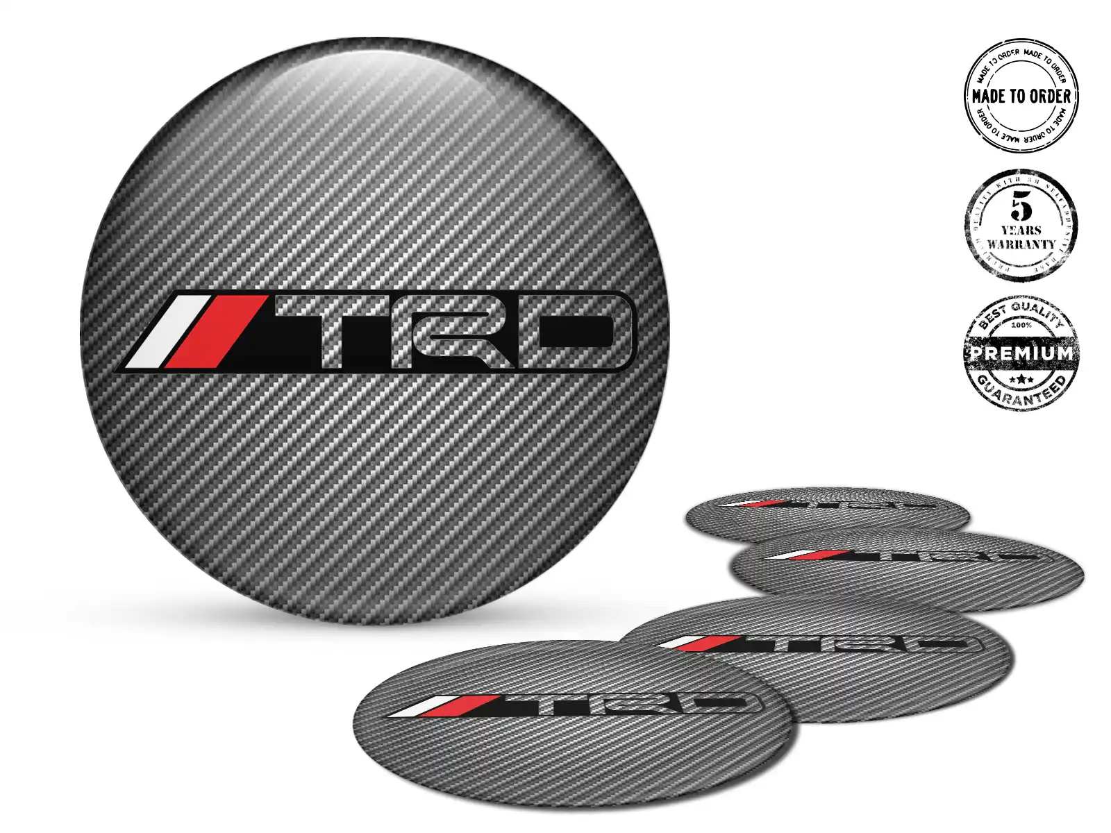 Toyota TRD Hub Cap Sticker Edition Dome Logo Style